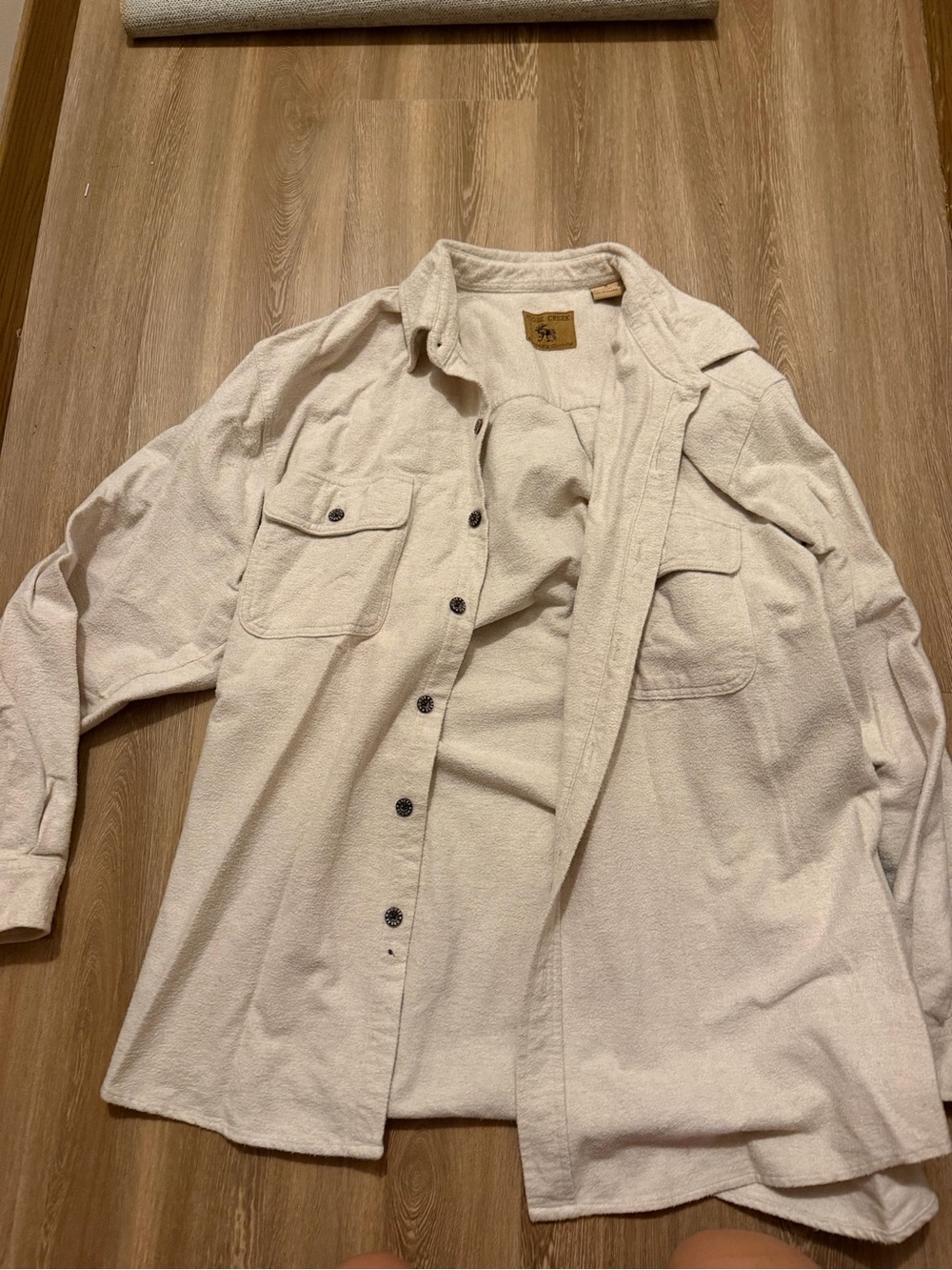 Men's Casual Button-Down Shirt Jacket in Off-White